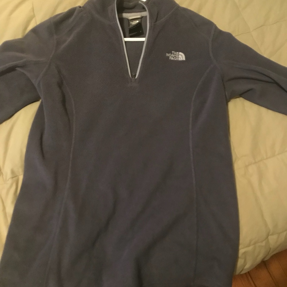 grey the north face quarter zip fleece